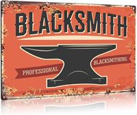 Vintage Metal Tin Sign, Blacksmith Aluminum Sign Wall Art Decor Metal Sign Decoration Sign 8x12 Inches