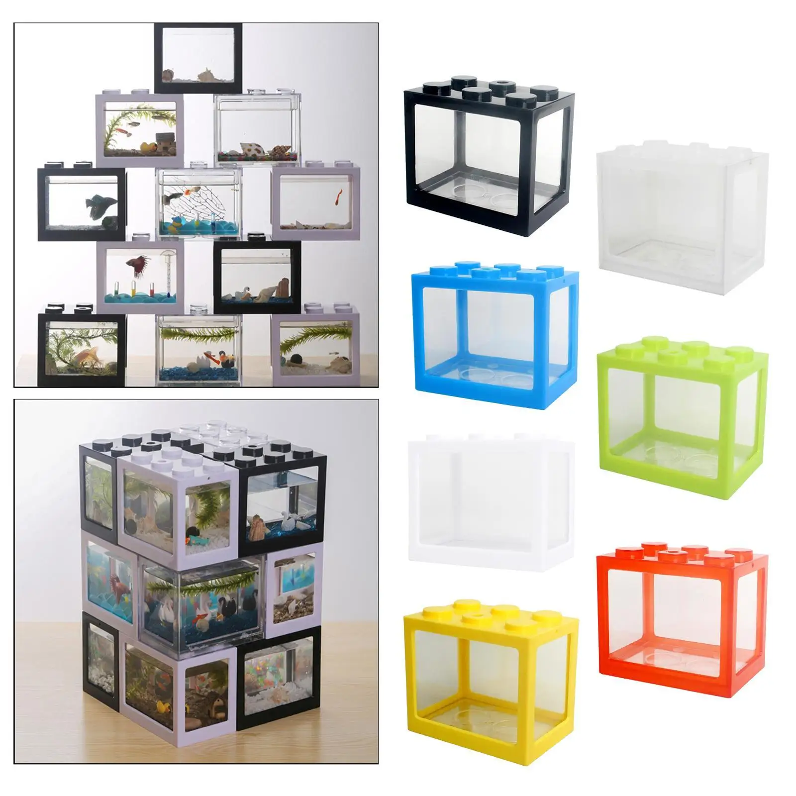 Mini Fish Tank Aquarium Office Home Desktop Pet Betta Feed Box Office Home Decor