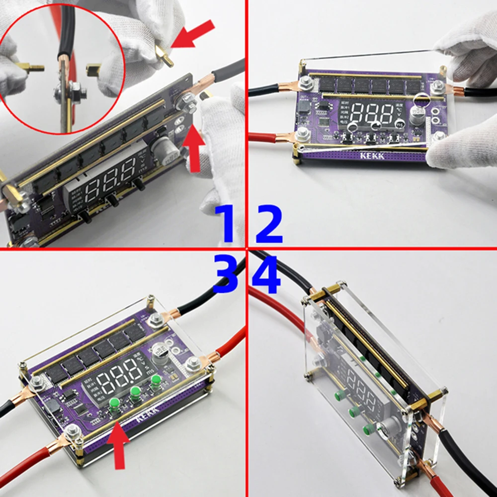 K100 Spot Welder 12V Double Pulse Automatic Spot Welder Machine Touch Welding Control Board 0.05-0.3mm DIY Kit for 18650 Battery