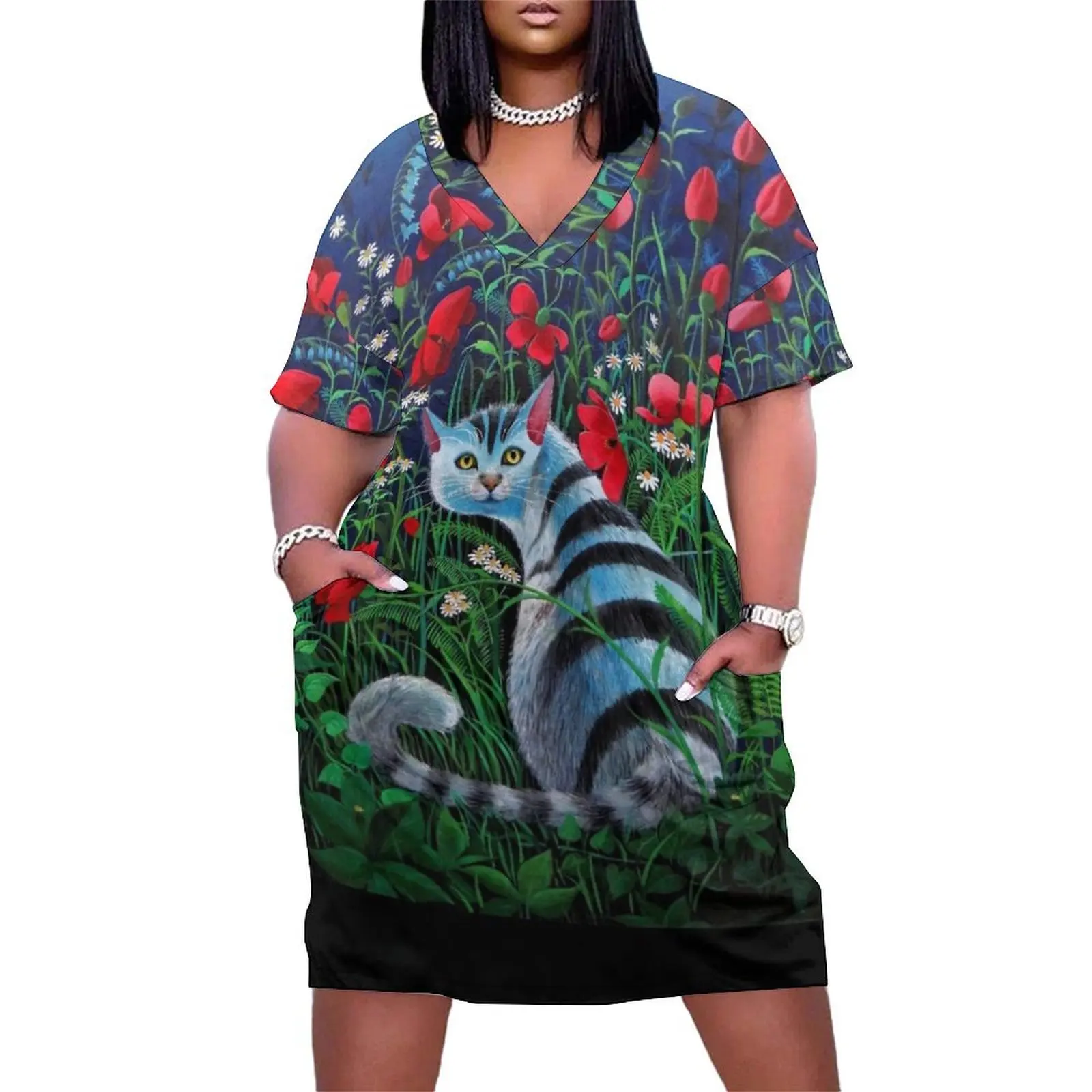 

The Cat and the Moon Loose Pocket Dress Women's summer dresses loose women's dress dress summer 2025 women