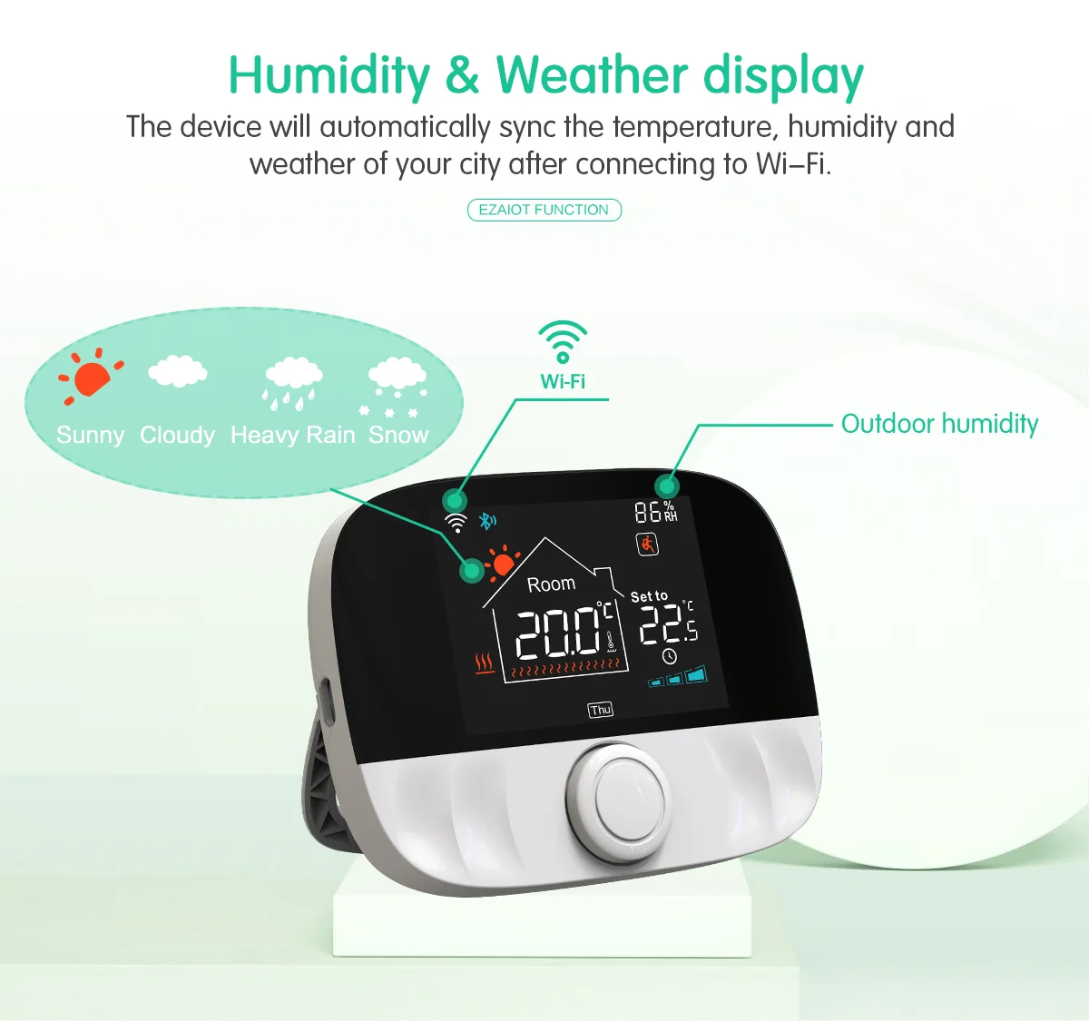 Tuya Smart Thermostat WiFi RF 433 Drahtloses Raumthermostat-Set für Wasserheizung, Gasboiler, Temperaturregler, Smart Life App, batterie-/USB-betrieben, Sprachsteuerung, kompatibel mit Alexa, Google Home, Alice – Detail 8