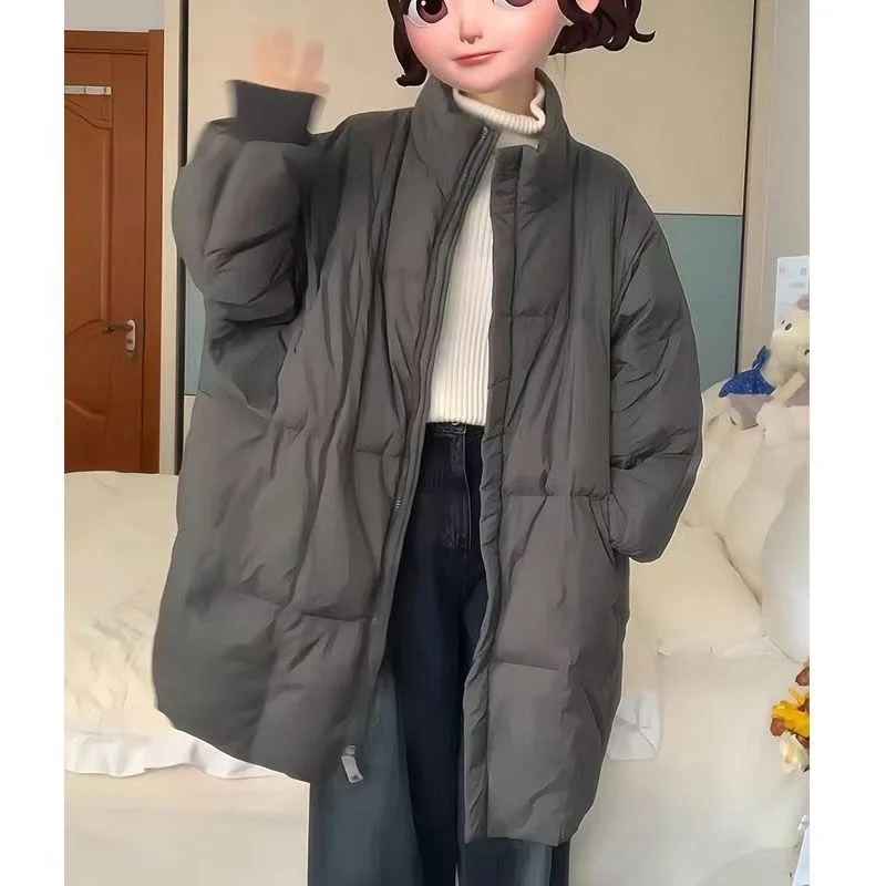 The Down Cotton-padded Jacket Women's Winter 2024 New Thick Korean Cotton-padded Jacket Women's Long Loose Cotton-padded Jacket