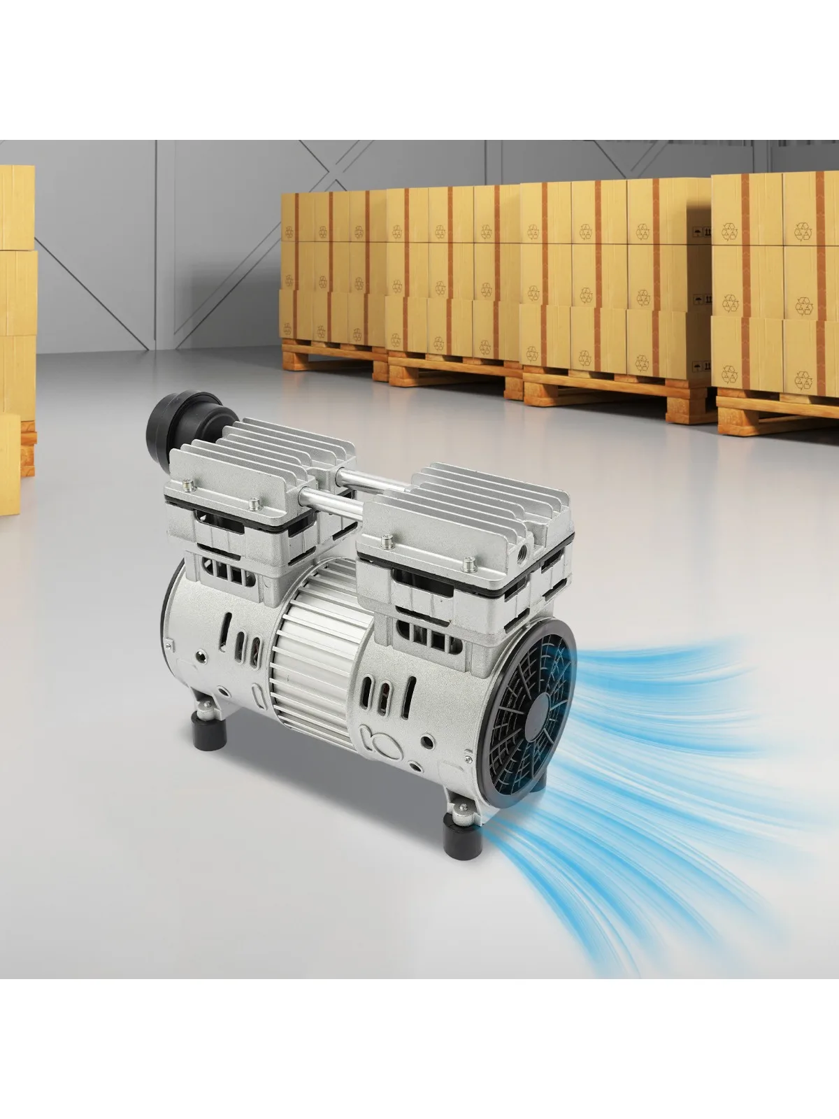 750 W/1 PS ölfreier Luftkompressor mit großem Lüfter, Aluminium, 8 bar, 1400 U/min, 125 l/min, Kupfermotor für medizinische Kompressoren