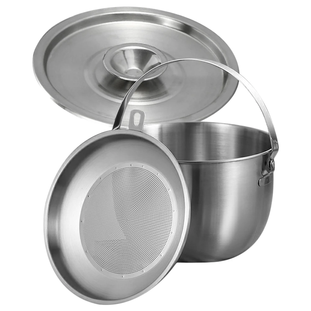 

Stainless Steel Oil Filter Pot Grease Strainer Storage Jug Kitchen Cooking Fat Container Fine Mesh Dripping Strainer For Deep