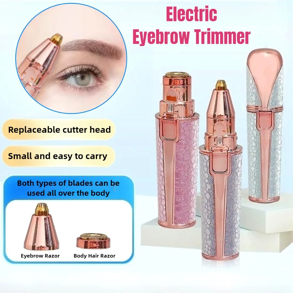 Tondeuse à sourcils électrique 2 en 1 pour femmes, rasoir indolore, Rechargeable, épilateur pour le visage, épilateur corporel, beauté
