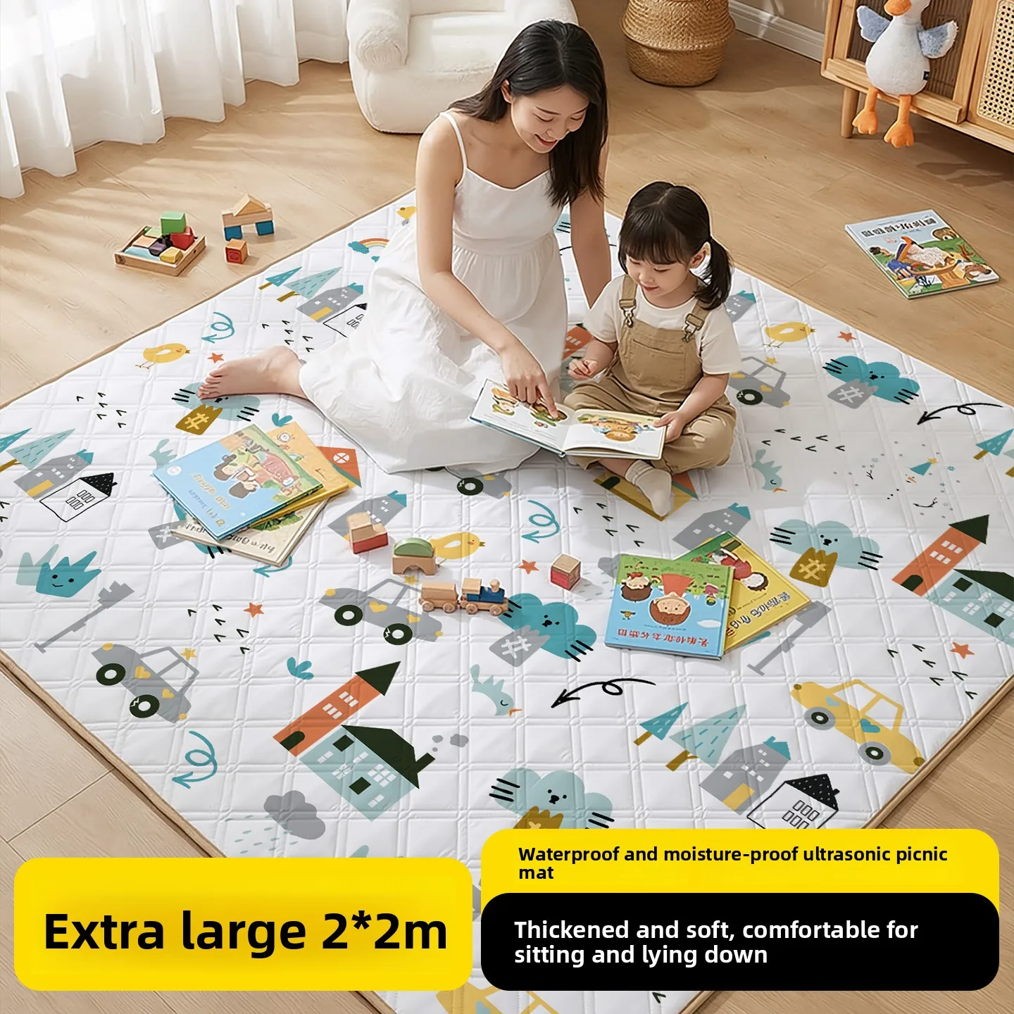 

Утолщенный коврик для пикника с алюминиевым каркасом, складной, портативный, водонепроницаемый, для отдыха на природе, кемпинга, пляжа