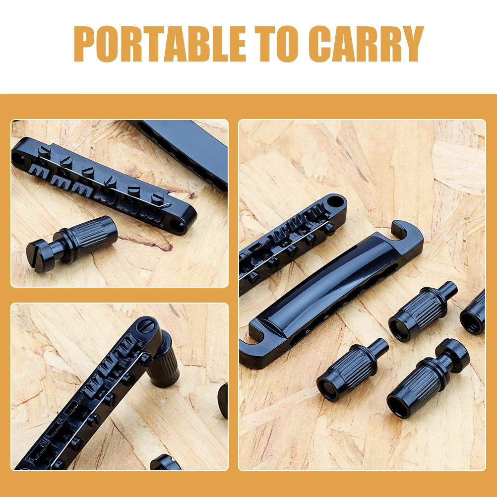 

1 Set 12-Hole Metal Saddle Electric Replacement Parts Durable Assembly For Strings Guitar Bridge Tailpiece Screws Strain Plate