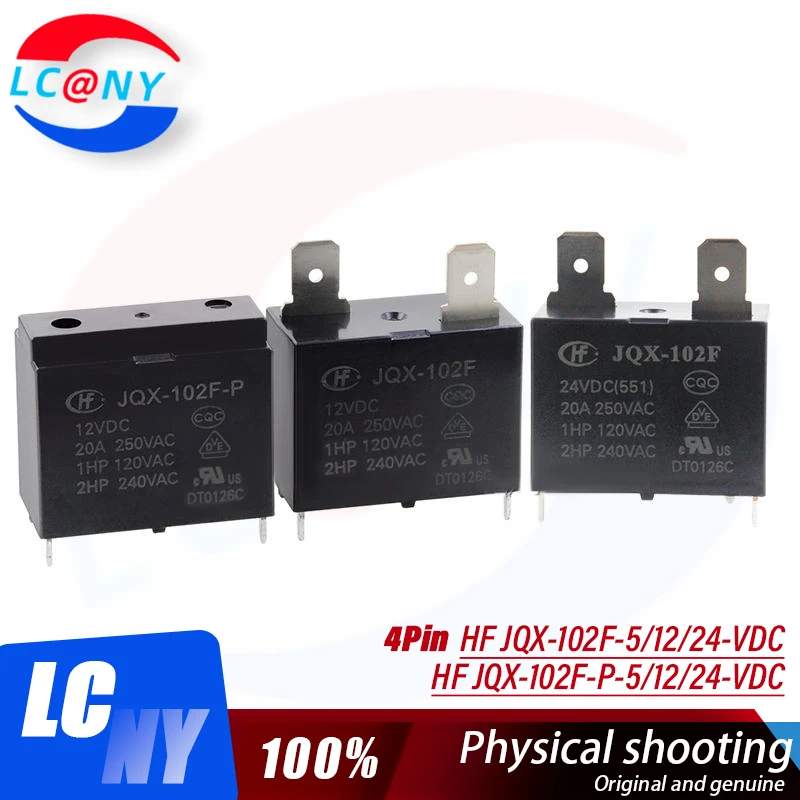 New Original HF102F JQX-102F-12VDC HF102F-12VDC 24VDC JQX-102F-P-12VDC 4PIN 20A 12V power relay Compatible SKF-112DM