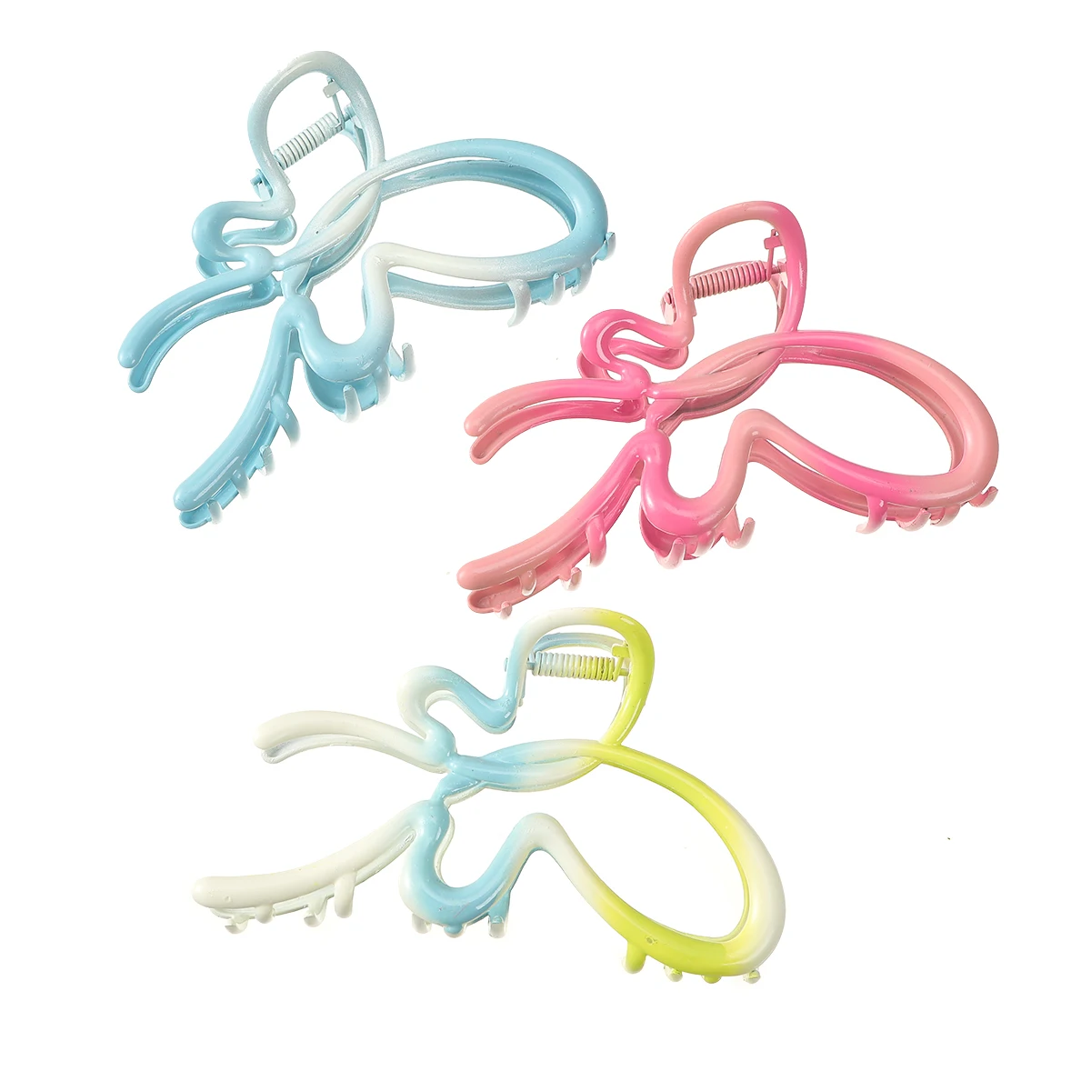 AWAYTR Butterfly Hair Claws Electroplated Alloy Hair Clips Crab For Women Girl Gift Hair Accessories Valentine Headwear