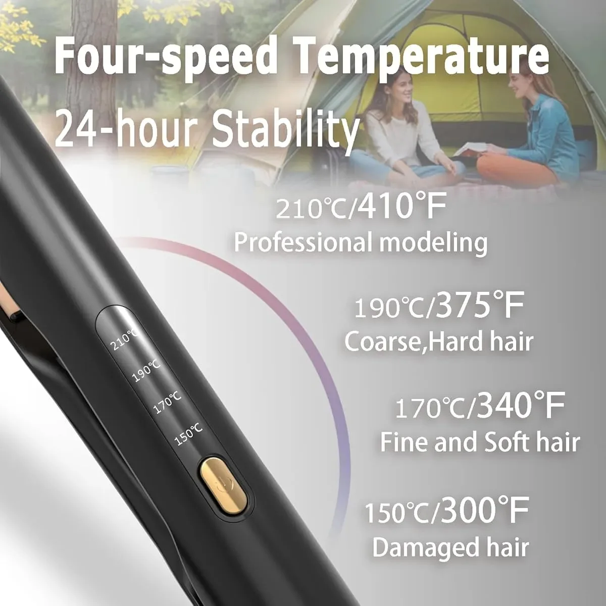 2-in-1 Hair Straightener & Curler for Women, Large Heating Plate Flat Iron with Adjustable Temperature & Display Screen, Hair Styling Tool for Straight Hair, Soft Curls, Bangs & Inward Curls, Easy-to-Use Styler for Home & Daily Use