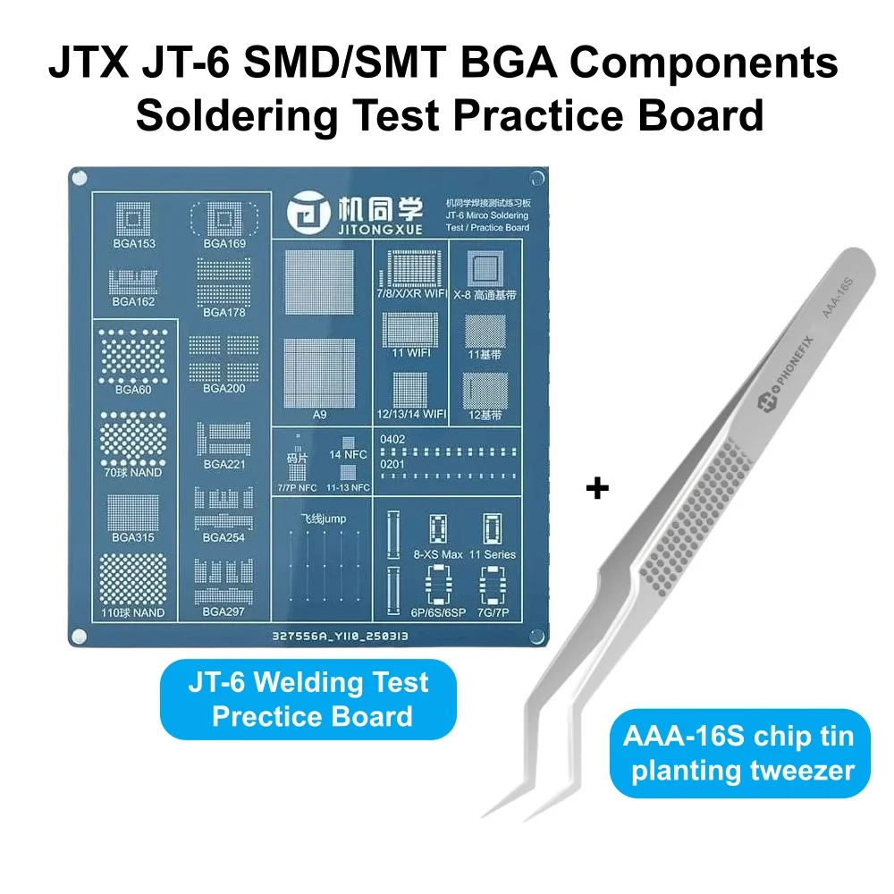 JTX SMD BGA Chip Disassembly Practice Board Disassemble Assemble The Connector Base Soldering Practice Training Repair Board