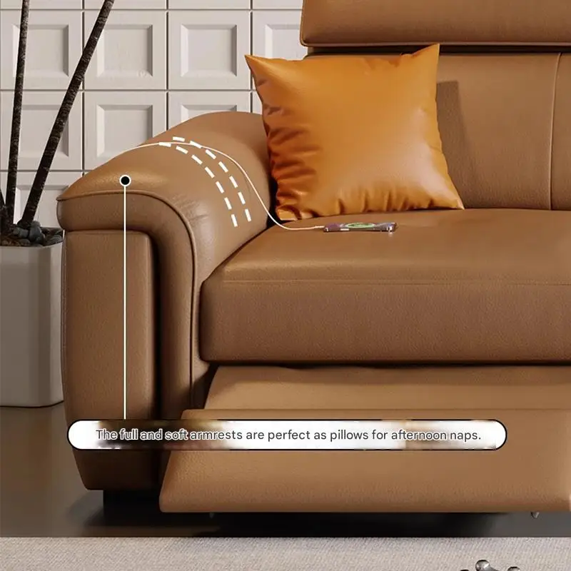 أريكة غرفة المعيشة البنية المريحة، تصميم دعم الظهر، كرسي الصالات، أرائك غرفة المعيشة، أثاث Divano العصري الفاخر #6