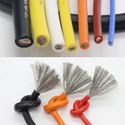 1M Heat-resistant cable 20 18 17 16 15 14 13 12 11 10 8 7 6AWG Ultra Soft Silicone Wire High Temperature Flexible Copper