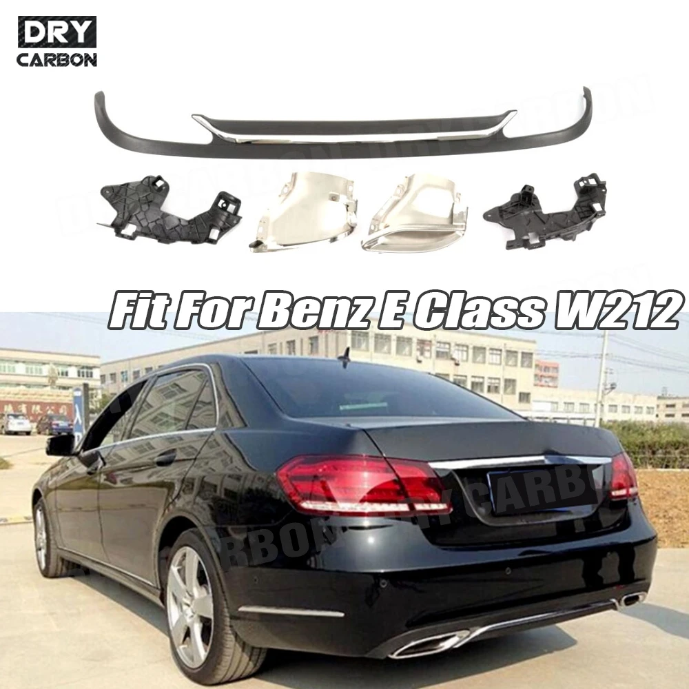 Диффузор заднего бампера из полипропилена с насадками для выхлопных газов, автомобильные аксессуары для Mercedes Benz E Class W212 E200 E250 E300 E350 E500 2013-2016 Диффузор заднего бампера из полипропилена с насадками для выхлопных газов, автомобильные аксессуары для Mercedes Benz E Class W212 E200 E250 E300 E350 E500 2013-2016