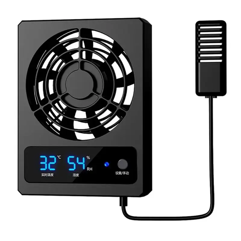 a29f-爬虫類タンク用スマート冷却ファン-ledディスプレイ付き-強風換気ファン-低騒音冷却ファン