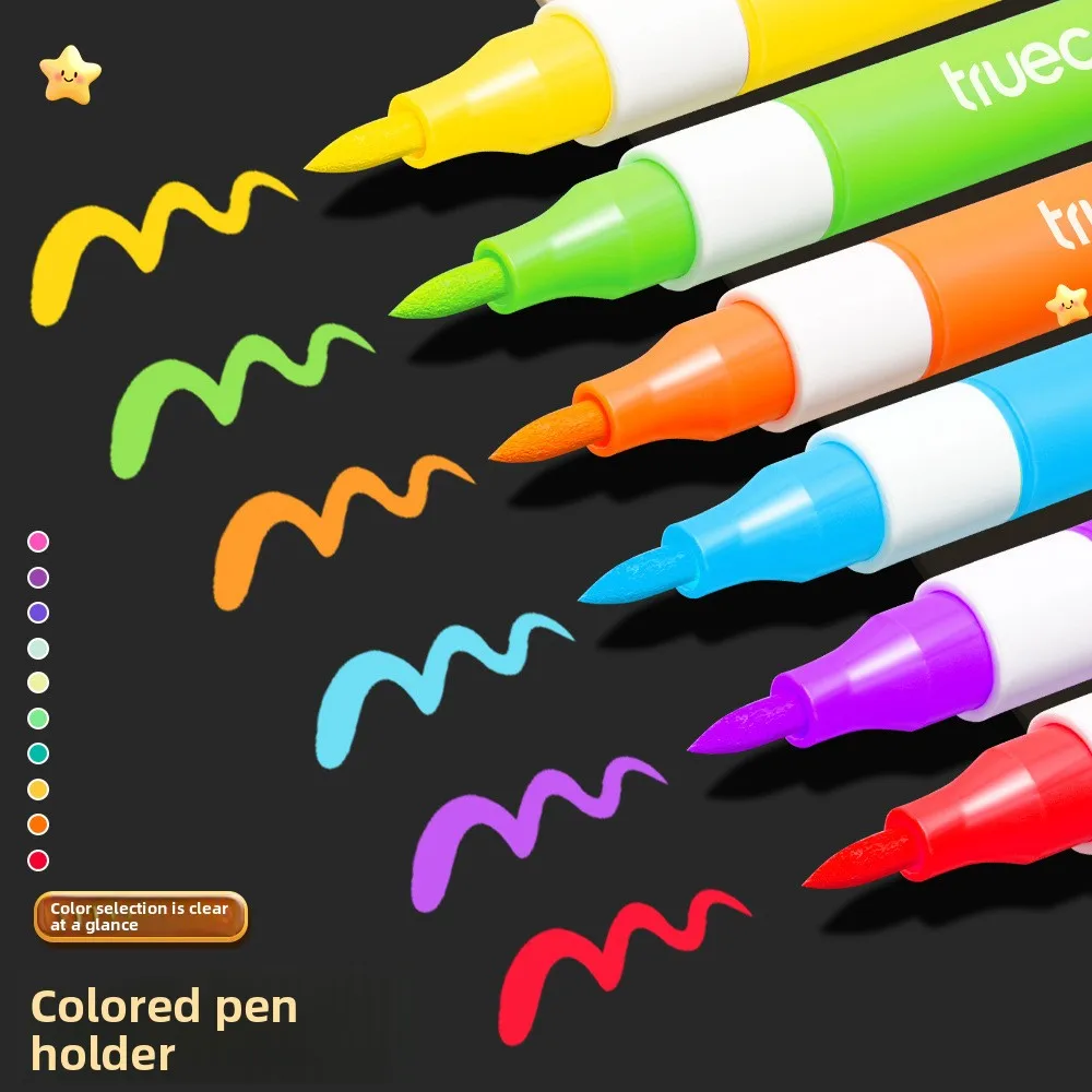 علامات طلاء أكريليك مقاومة للماء مكونة من 12 لونًا، طرف ناعم عديم الرائحة ومقاوم للبهتان، سريع الجفاف ومحمول لمحترفي المجلات الفنية والمسمار