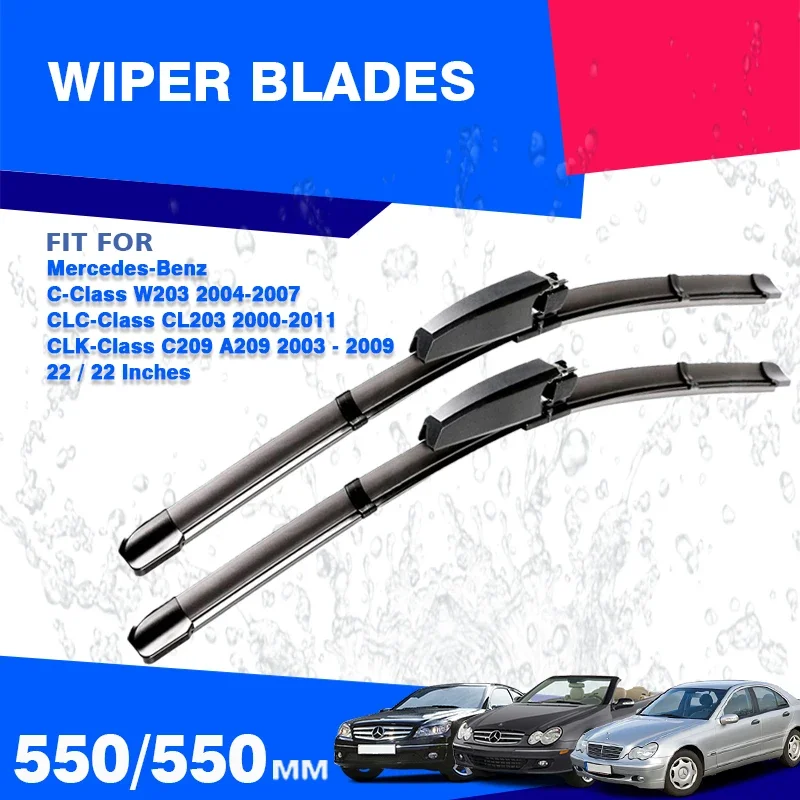 Front Windshield Wiper Blades For Mercedes Benz C CLC CLK Class W203 CL203 C209 A209 Sportcoupe Accessories Windscreen Brushes