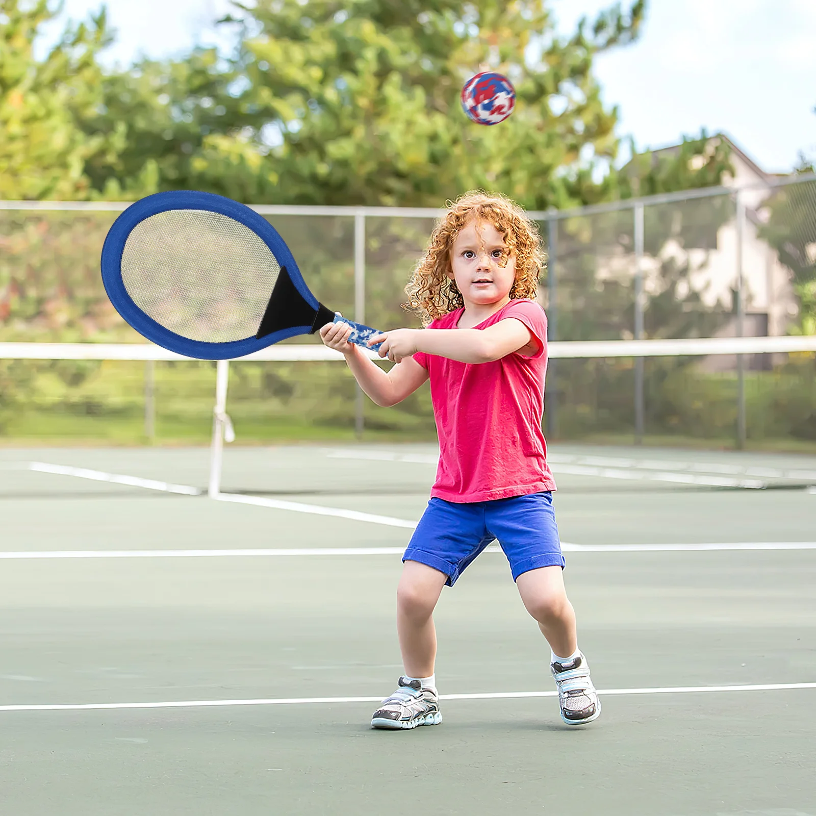 Raqueta de tenis para niños, raquetas ovaladas de bádminton, accesorios de juego para guardería, escuela primaria, deportes al aire libre, 1 par