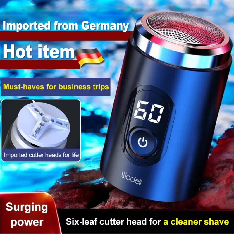 Men's Portable Electronic Display Multifunctional Mini Usb Rechargeable Beard Washable Shaver