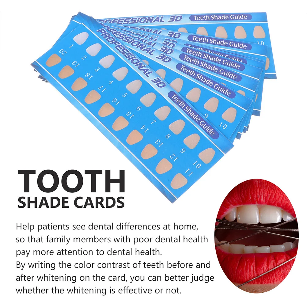 30 Pcs Tooth Color Chart Bleaching Shade Supplies Dental Teeth Card Paper Oral Care Guide