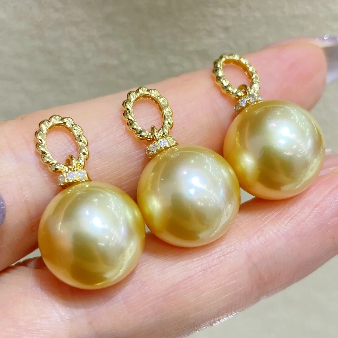 

XX2023 Pearl Pendants Fine Jewelry Solid 18K Gold Sea Water Gold Pearls 12-13mm Pendants Necklaces for Women Gifts