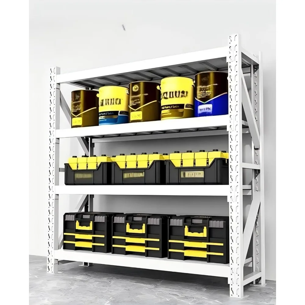 Rak Penyimpanan Industri Heavy Duty 78,74 Tinggi x 47,24 Lebar x 19,69 Kedalaman, Menampung 400 lbs per Rak, Tersedia dalam Berbagai Warna.