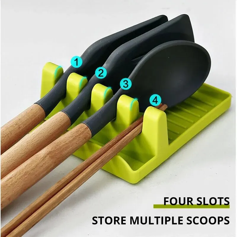 1 unidad de soporte de cocina para espátulas, tapas de ollas, cucharas y utensilios de cocina, para encimera, con soporte para cucharas de sopa y palillos
