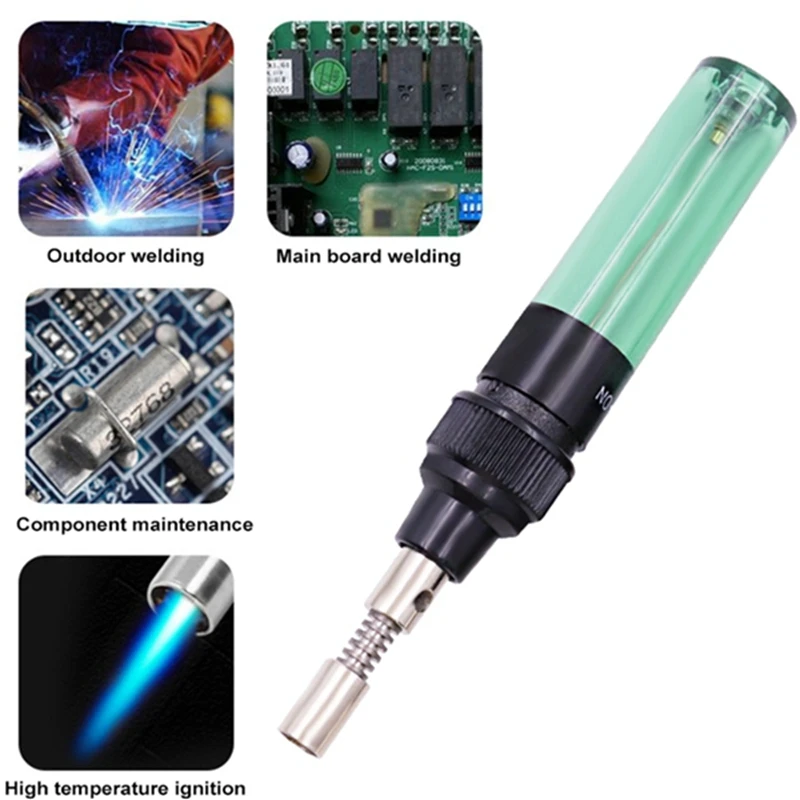 1300℃ Celsius Butane 4 In 1 Gas Soldering Iron Cordless Butane Gas Welding Pen Soldering Kit A+B