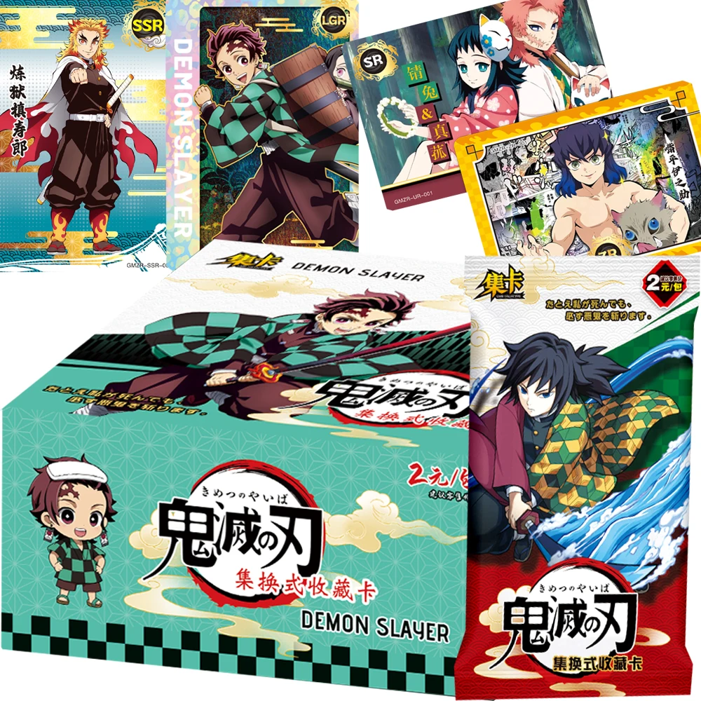 

Demon Slayer Game Collection Cards Hashibira Inosuke Sabito Classic Anime Scene Card Playing Party Board Toys for Children Gift