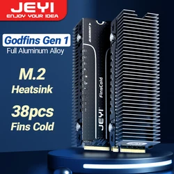 JEYI M.2 SSD Heatsink, Heavy Duty Aluminum Convective Heat Sink, NVME NGFF Cooler Passive Heat Sinks with Fins - Godfins Gen 1