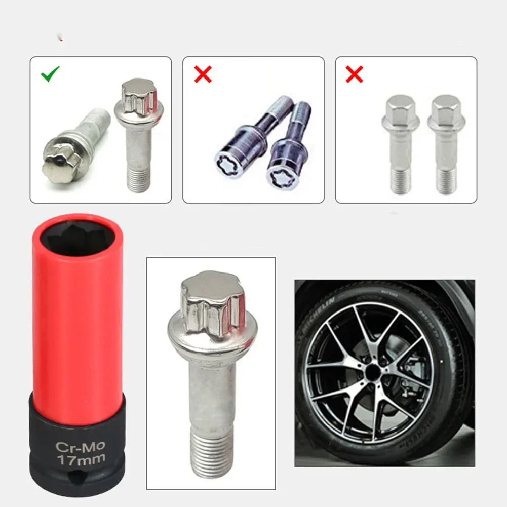 17mm 21mm Wheel Lock Nut Removal Socket Wrench For Mercedes For Benz S Series 17mm 21mm Wheel Lock Nut Removal Socket Wrench