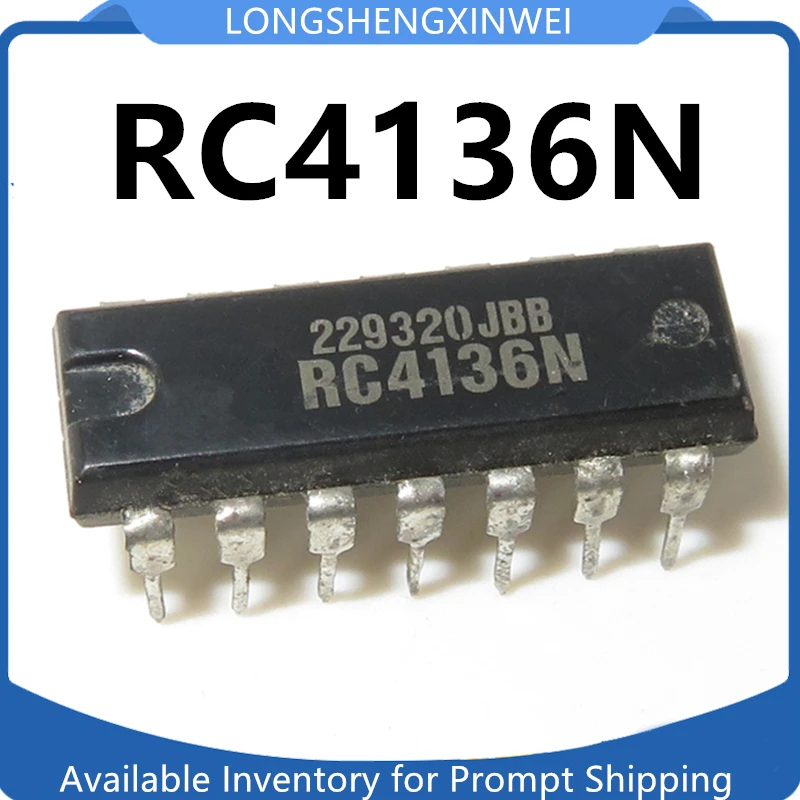 1PCS New Original RC4136N RC4136 DIP14 Direct-Plug Quad General Operational Amplifier