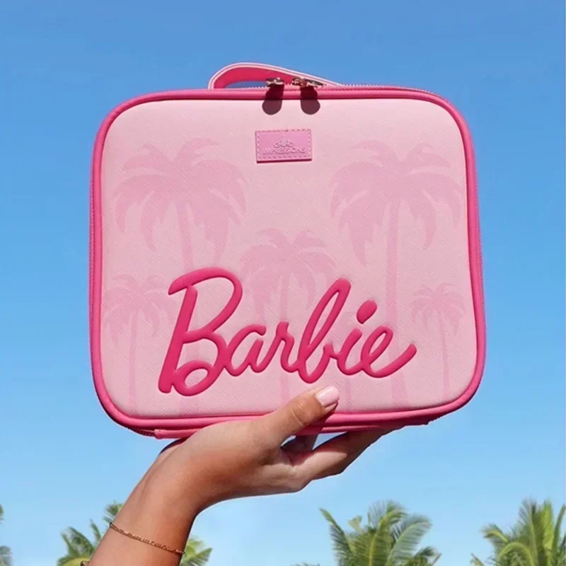 New Barbie Peripheral Portable Makeup Bag Pink Cute Large Capacity Multi Functional Handheld Storage Bag Girl'S Birthday Gift