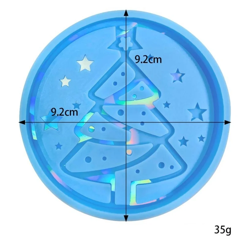 Holographic Laser Christmas Gifts Tree Coasters Silicone Molds DIY Handmade Jewelry Storage Decoration Tray Ornament Resin Mold