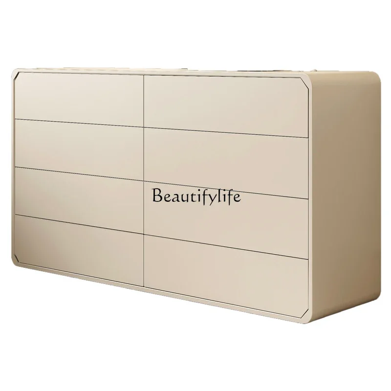 

ls 04Modern Simple Cream Style Eight Storage Cabinet Living Room Drawer Locker