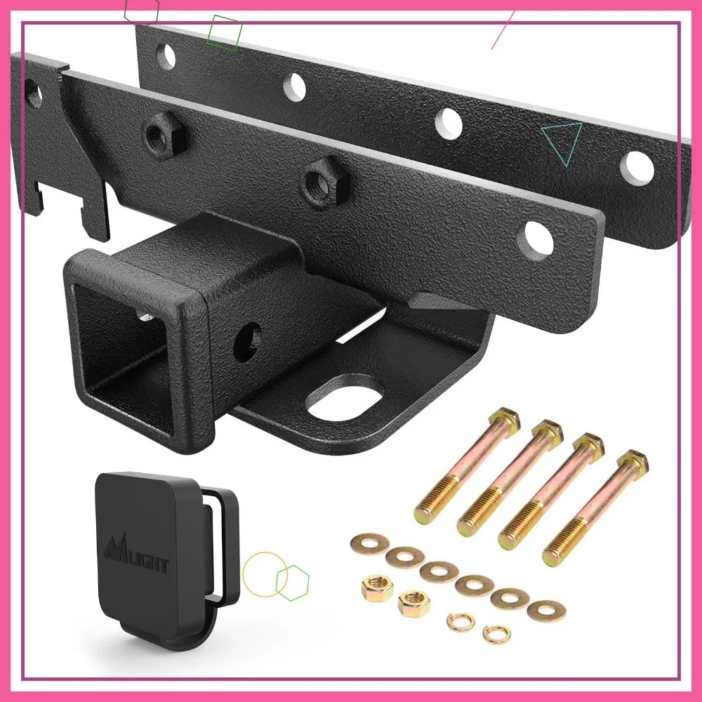 

2 Inch Rear Bumper Tow Hitch Receiver Kit for 2018-2025 Wrangler JL JLU Models