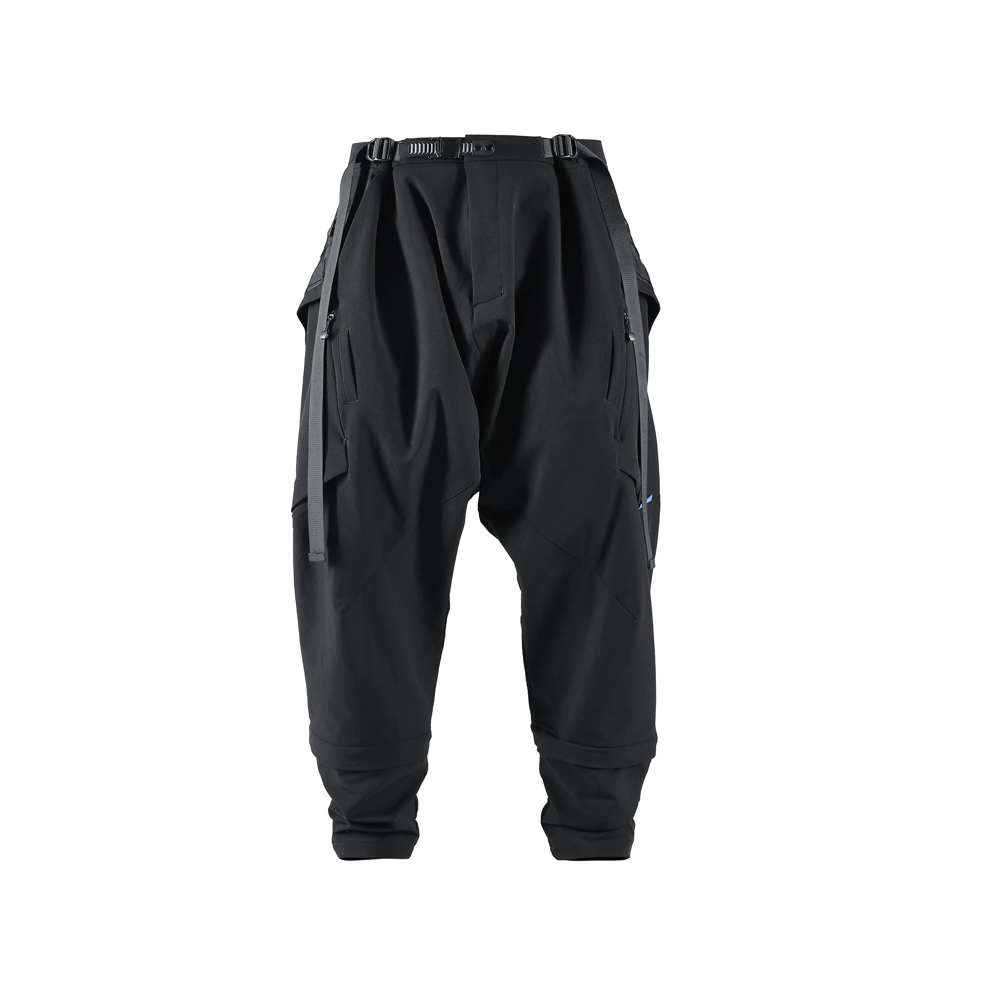 REINDEE LUSION 21AW CYBERPUNK 2 IN 1 MOLLE SYSTEM LOW CROTCH SAMURAI PANTS / 8 MINUTES PANTS TECHWEAR trouser (leg can remove)