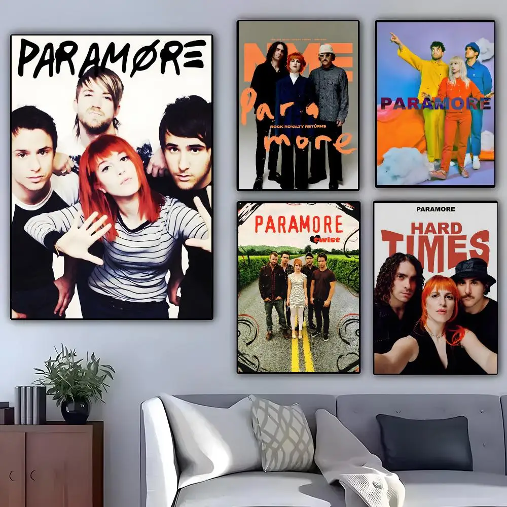 Band Paramore Poster Self-adhesive Art Waterproof Paper Sticker Coffee House Bar Room Wall Decor