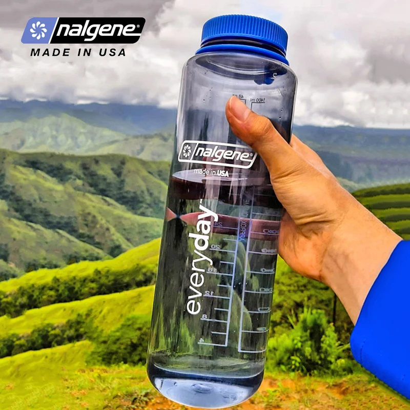 Nalgene-Large Capacity Wide Mouth Sports Water Bottle, Outdoor Portable Leak-proof, Travel Hiking Drinking Bottle, 1500ml