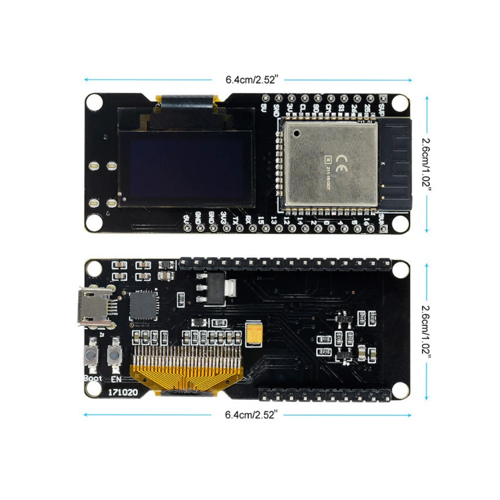 ESP32 Development Board CP2102 With 0.96 Inch OLED 2.4GHz Dual Mode WiFi BLE Module LwIP Protocol AP STA AP+STA for IoT Project