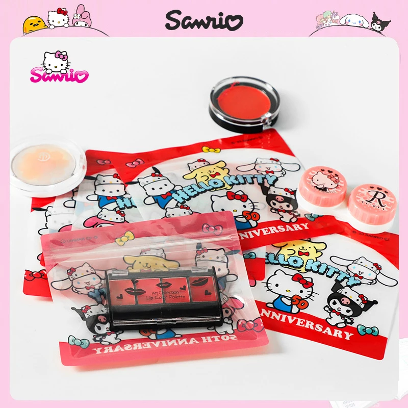 카와이 헬로 키티 50 주년 기념 메이크업 보관 가방, 만화 시나모롤 셀프 씰링 가방, 잡화 도장 파우치, 여행 휴대용