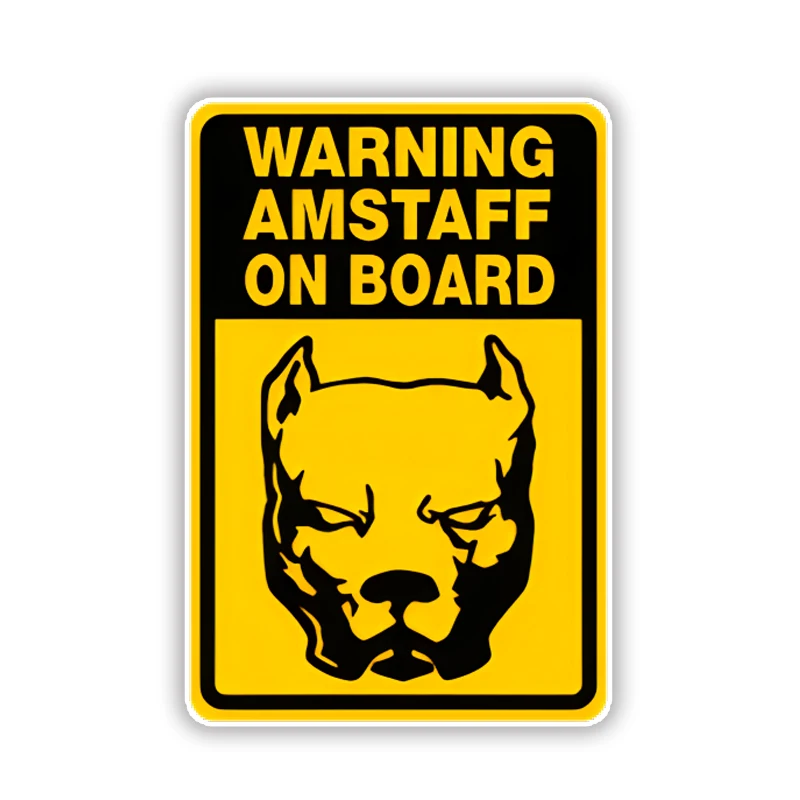 Warning Sticker Amstaff On Board Vinyl Sticker Decal - Car Truck Van Bumper Decal Waterproof Sticker Car Accessories