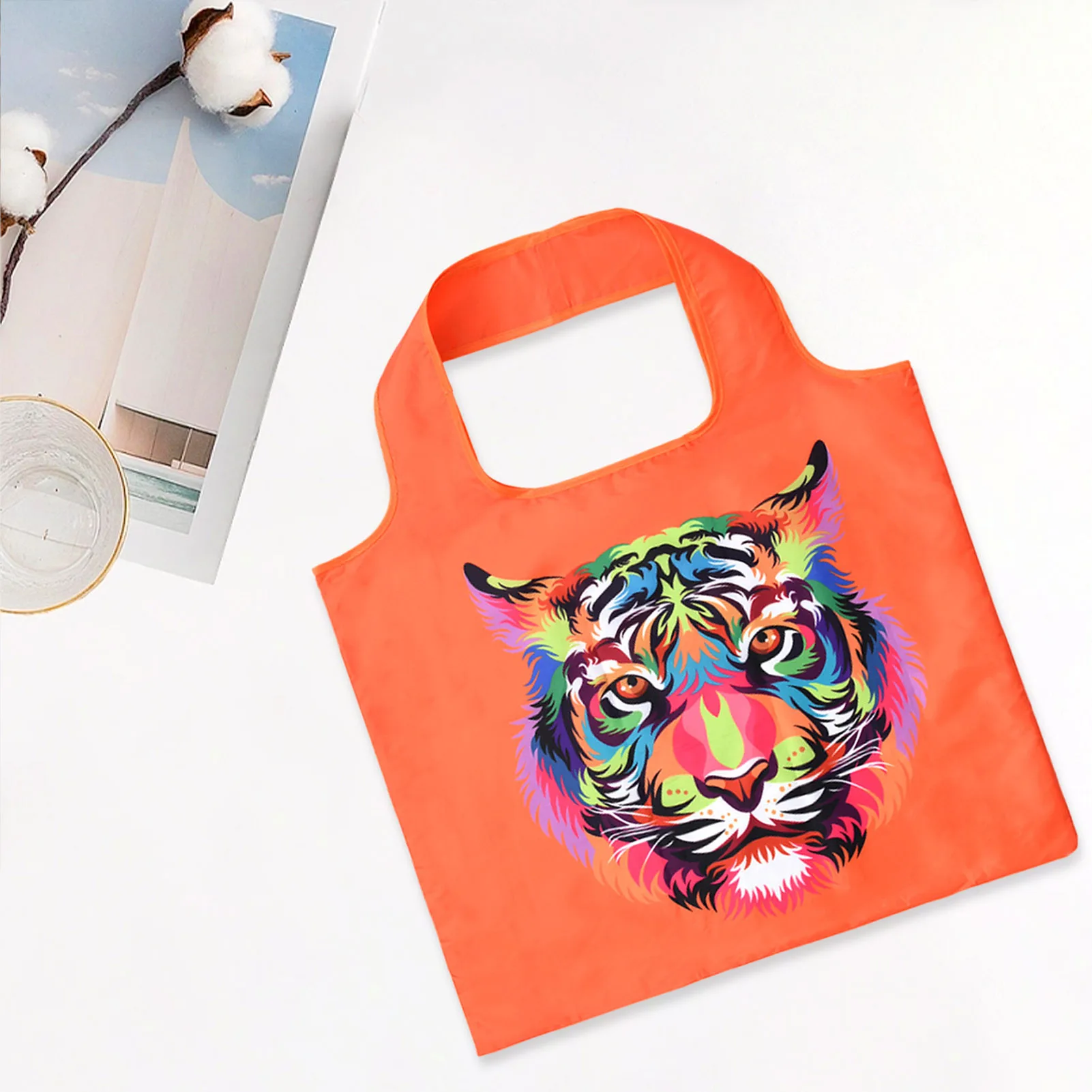 12x15 سنتيمتر حقيبة تسوق سعة كبيرة المحمولة للطي البوليستر حقيبة التخزين للأغذية البقالة الملابس التخييم السفر حقيبة التخزين