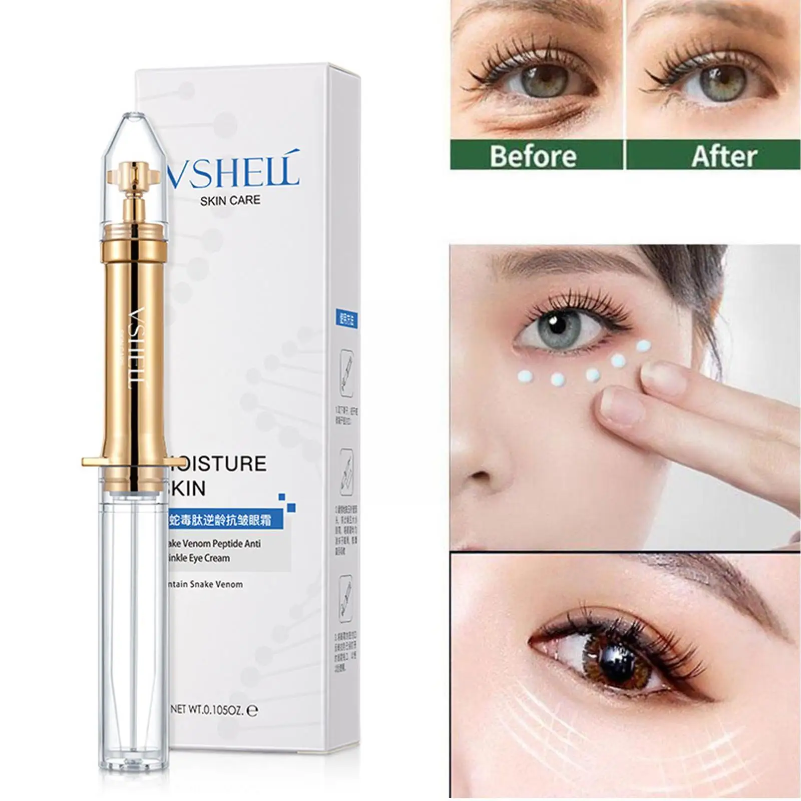 

Snake Peptide Eye Gel Anti-Wrinkle Anti Puffiness Eye Bags Lifting Remove L9J8