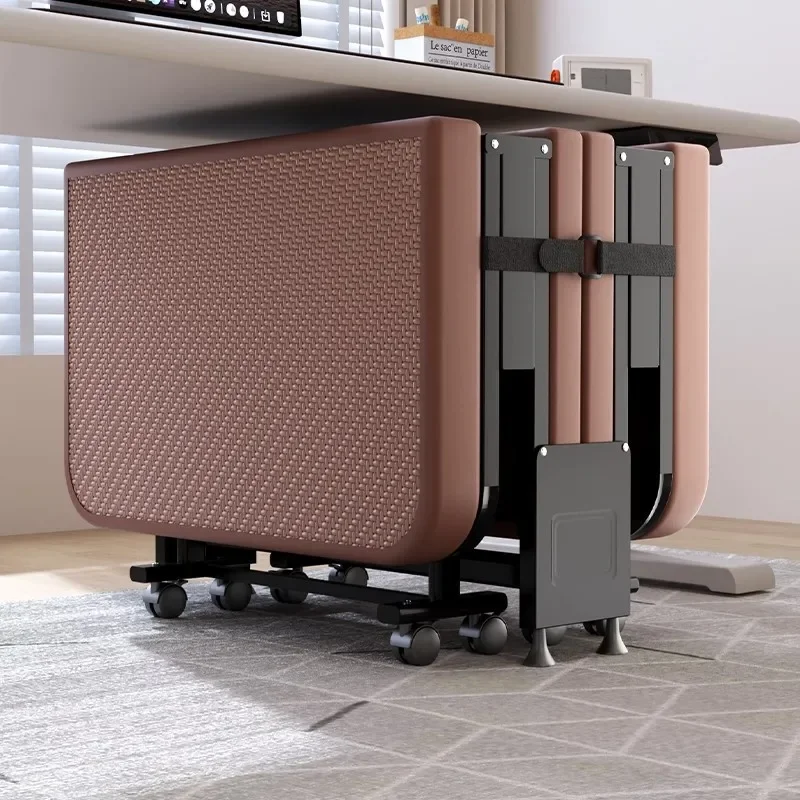 Rattan four folding bed single lunch break office nap artifact household hard board simple portable camp