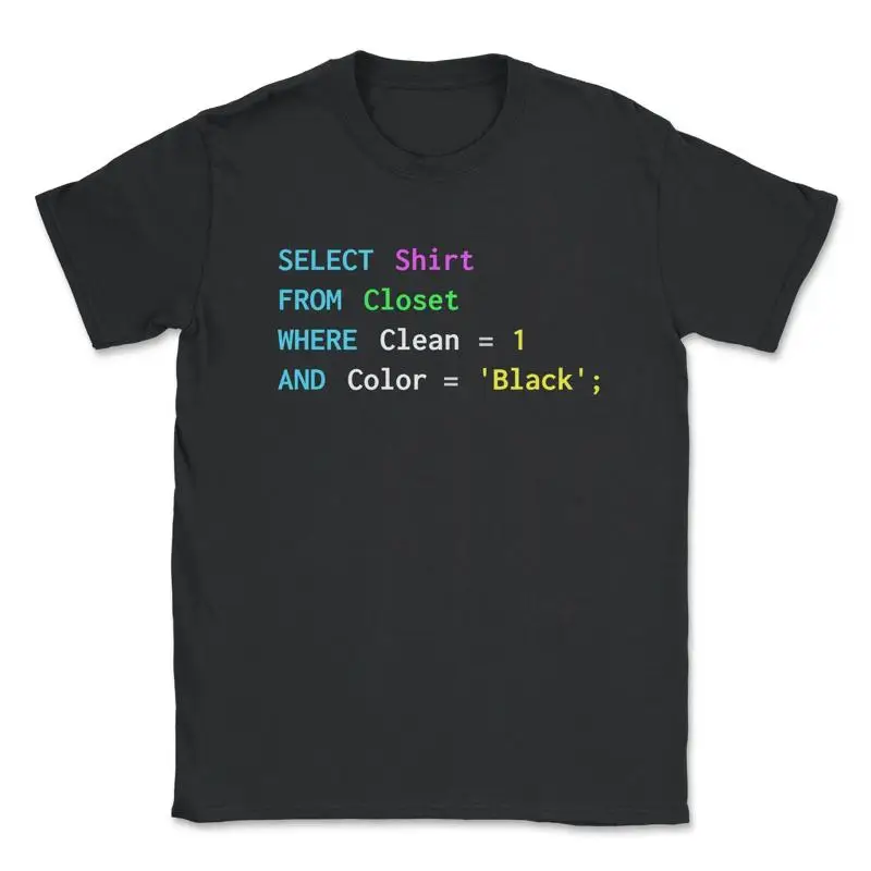 Divertido diseño SQL para programadores DBA datos admins camiseta
