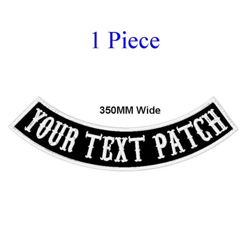 1 PC 350MM WIDE CUSTOM TOP OR BOTTOM MOTORCYCLE EMBROIDERED MC ROCKER PATCH BIKER VEST PATCHES