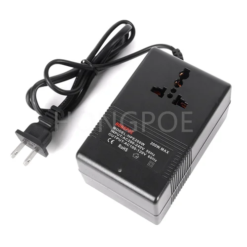 Imagen 2 del producto Transformador convertidor de voltaje de 200W y 300W, transformador reductor de 220V a 110V, adaptador de viaje de 110V a 220V, inversor de enchufe UE/EE. UU./Reino Unido