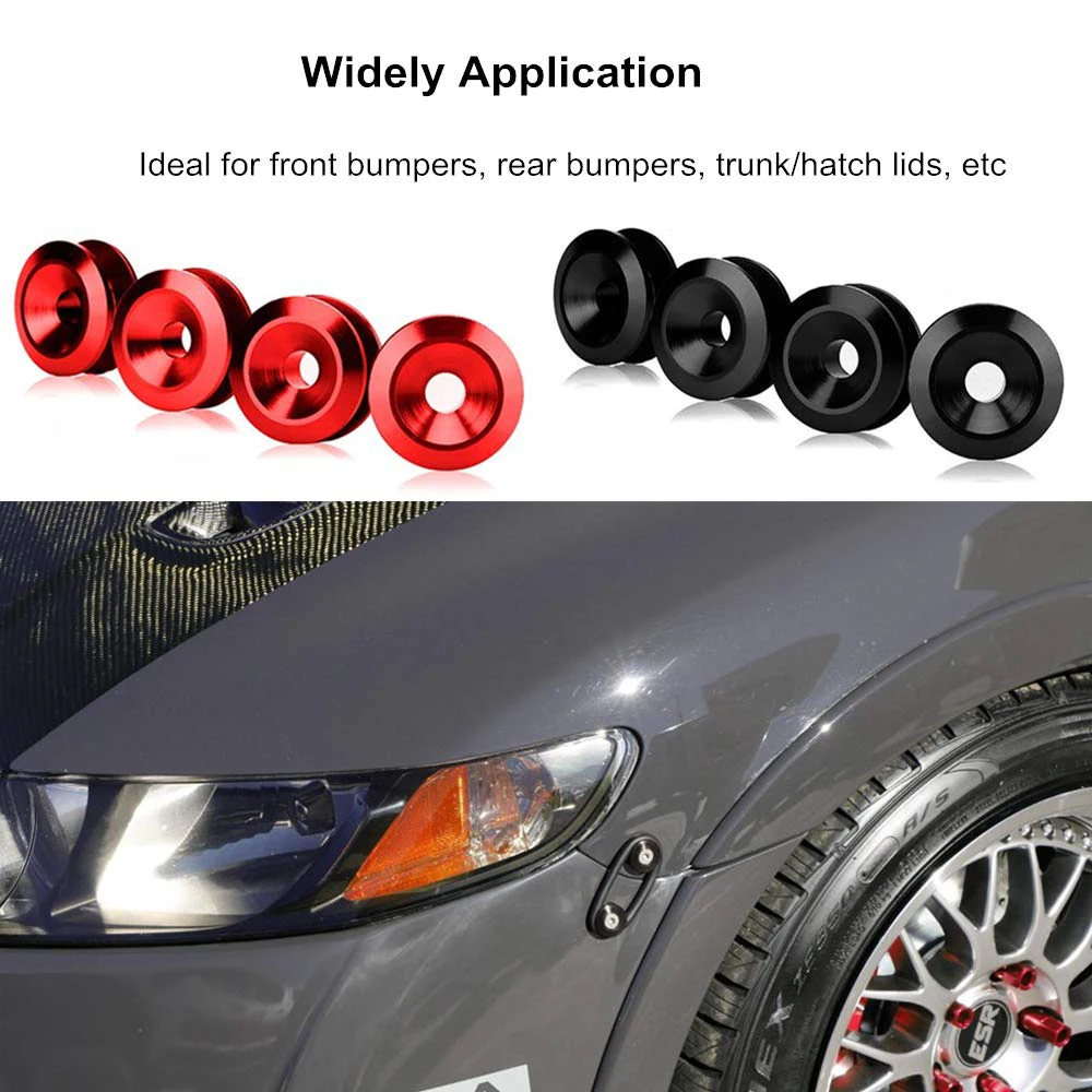 مجموعة أدوات تثبيت المصد الأمامي والخلفي العالمي متعددة الألوان مع علامات تبويب تحرير وحلقة دائرية لإنجراف السباق