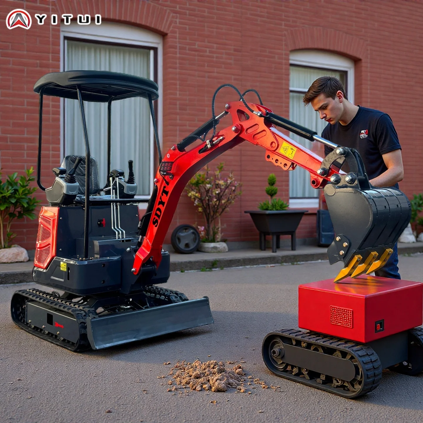 حفارة صغيرة مع دوارة بسعر مخفض محرك حفارة صغير متعدد الاستخدامات 2 طن حفارة صغيرة مخصصة #1